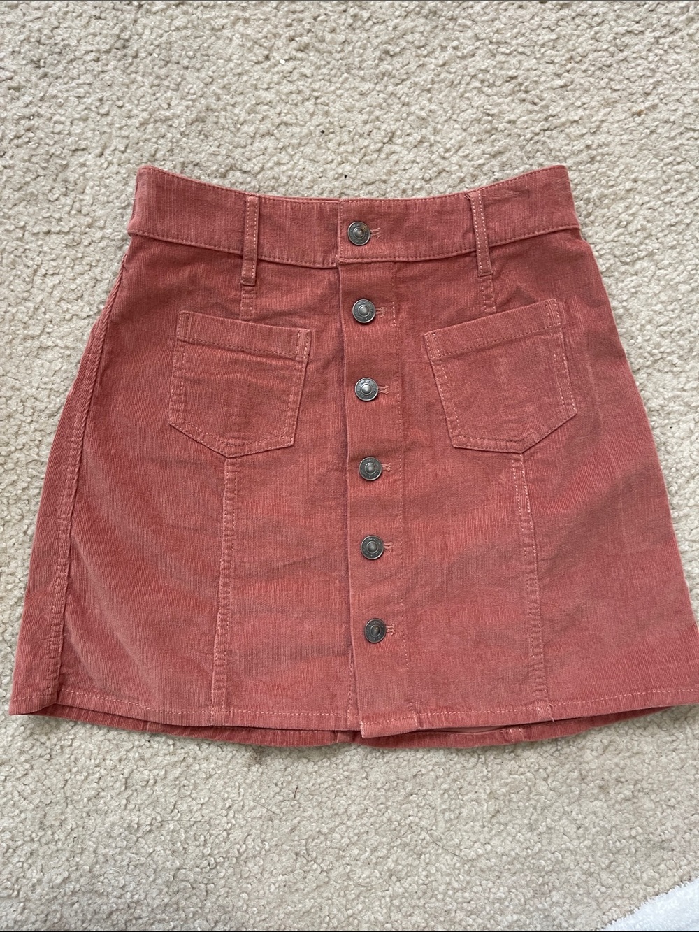 Aerie Corduroy Button-Front Skirt size XS